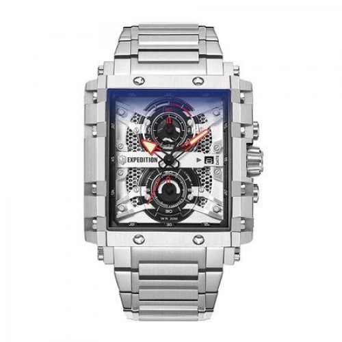 Expedition 6757 Silver White Dial Steel New MCBSSSL1